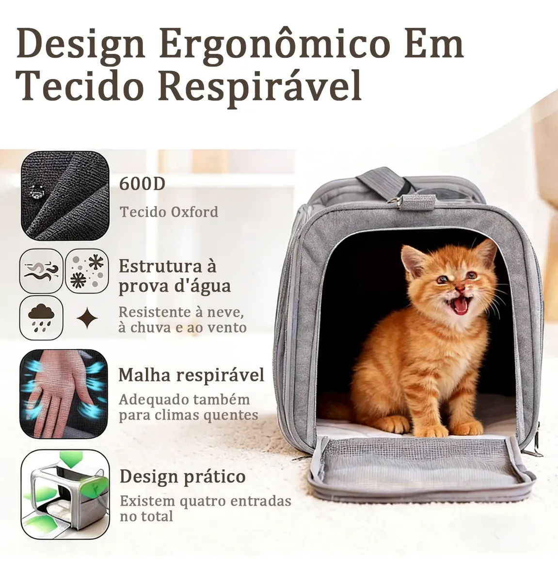 Bolsa De Transporte Pet Viagem Para Cabine Avião - Imagem 2