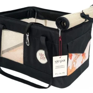 Bolsa Transporte Viagem São Pet Azul Cor Preta 43x31,5x20 Cm