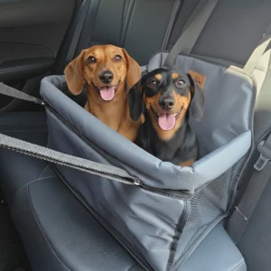 Cadeira Transporte Assento Para 2 Pets Cachorro Carro Viagem Cor Cinza