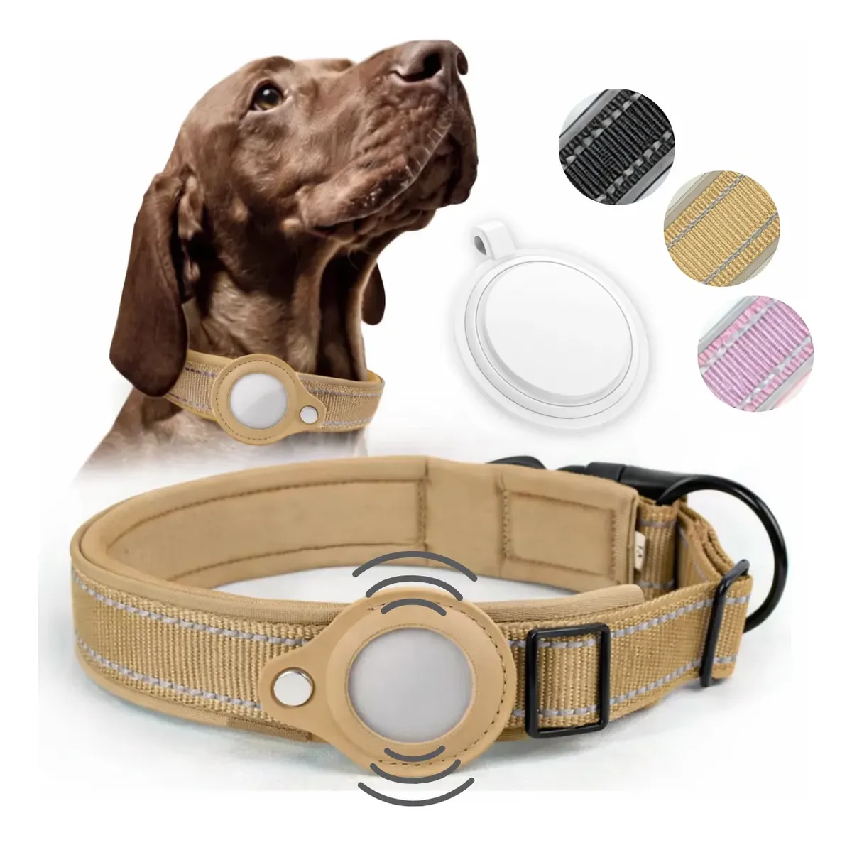 Kit Coleira Cachorro Com Rastreador Compatível Apple iPhone