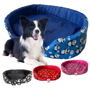 Cama Pet MB Macias Azul Tamanho Médio 70x50cm Nylon Estampado